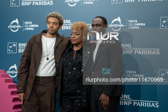 Brandon Wilson, Aunjanue Ellis-Taylor, and Ethan Herisse attend the ''Nickel Boys'' photocall at Auditorium Parco Della Musica in Rome, Ital...