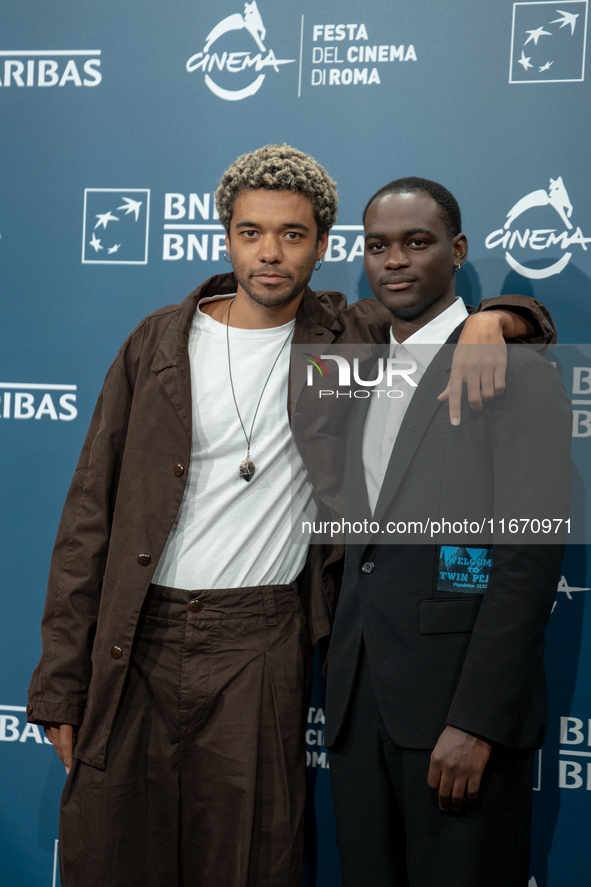 Brandon Wilson and Ethan Herisse attend the ''Nickel Boys'' photocall at Auditorium Parco Della Musica in Rome, Italy, on October 16, 2024. 