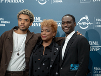 Brandon Wilson, Aunjanue Ellis-Taylor, and Ethan Herisse attend the ''Nickel Boys'' photocall at Auditorium Parco Della Musica in Rome, Ital...