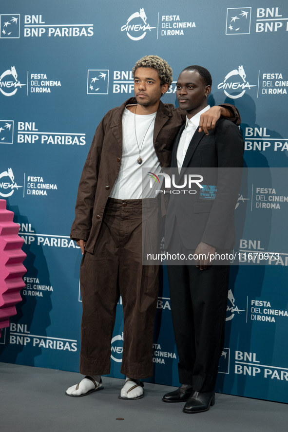 Brandon Wilson and Ethan Herisse attend the ''Nickel Boys'' photocall at Auditorium Parco Della Musica in Rome, Italy, on October 16, 2024. 