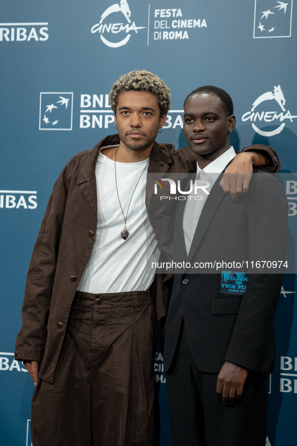 Brandon Wilson and Ethan Herisse attend the ''Nickel Boys'' photocall at Auditorium Parco Della Musica in Rome, Italy, on October 16, 2024. 