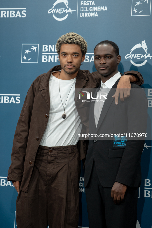 Brandon Wilson and Ethan Herisse attend the ''Nickel Boys'' photocall at Auditorium Parco Della Musica in Rome, Italy, on October 16, 2024. 