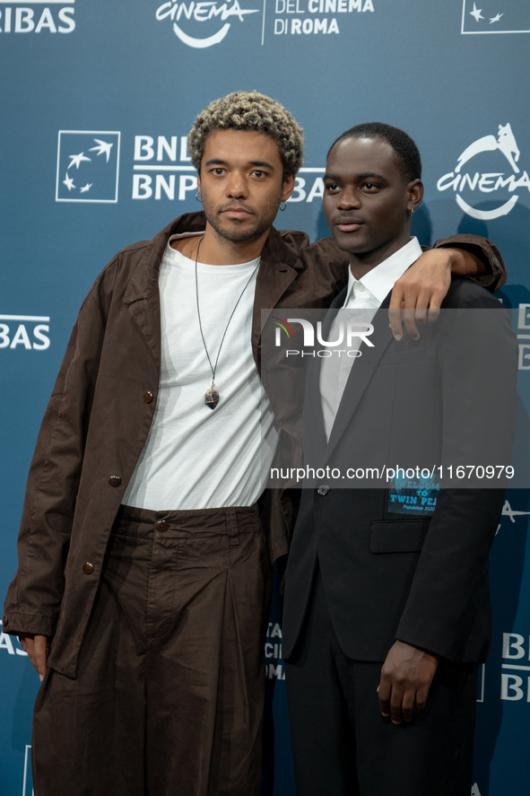 Brandon Wilson and Ethan Herisse attend the ''Nickel Boys'' photocall at Auditorium Parco Della Musica in Rome, Italy, on October 16, 2024. 