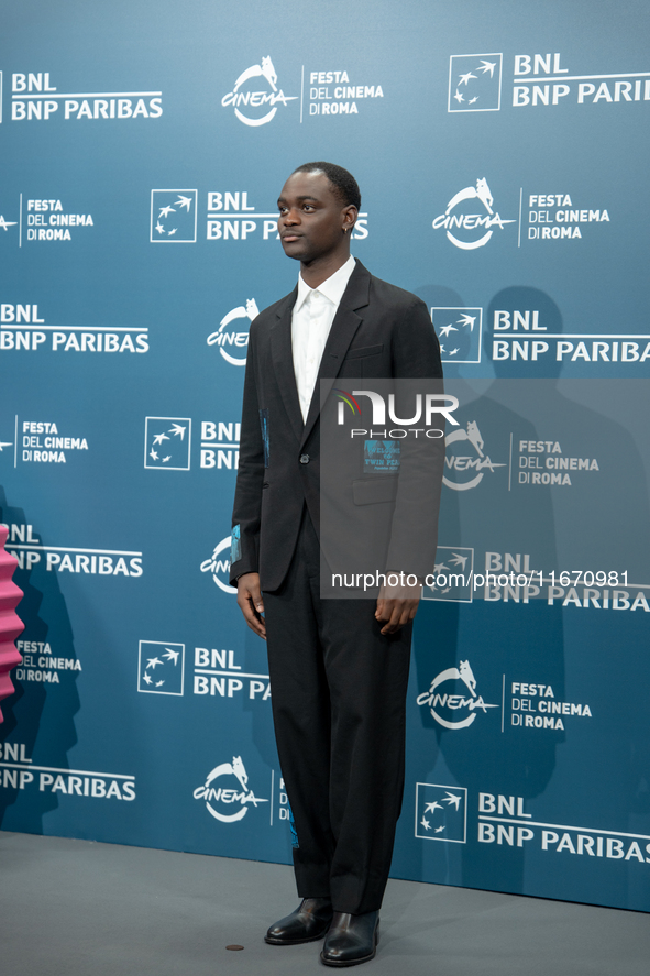 Ethan Herisse attends the ''Nickel Boys'' photocall at Auditorium Parco Della Musica in Rome, Italy, on October 16, 2024. 