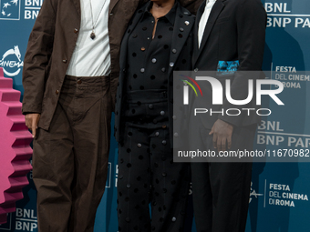 Brandon Wilson, Aunjanue Ellis-Taylor, and Ethan Herisse attend the ''Nickel Boys'' photocall at Auditorium Parco Della Musica in Rome, Ital...