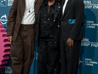 Brandon Wilson, Aunjanue Ellis-Taylor, and Ethan Herisse attend the ''Nickel Boys'' photocall at Auditorium Parco Della Musica in Rome, Ital...