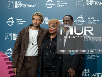 Brandon Wilson, Aunjanue Ellis-Taylor, and Ethan Herisse attend the ''Nickel Boys'' photocall at Auditorium Parco Della Musica in Rome, Ital...