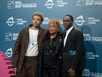 Brandon Wilson, Aunjanue Ellis-Taylor, and Ethan Herisse attend the ''Nickel Boys'' photocall at Auditorium Parco Della Musica in Rome, Ital...