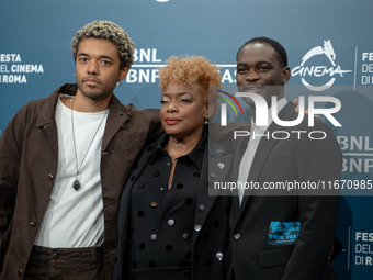 Brandon Wilson, Aunjanue Ellis-Taylor, and Ethan Herisse attend the ''Nickel Boys'' photocall at Auditorium Parco Della Musica in Rome, Ital...