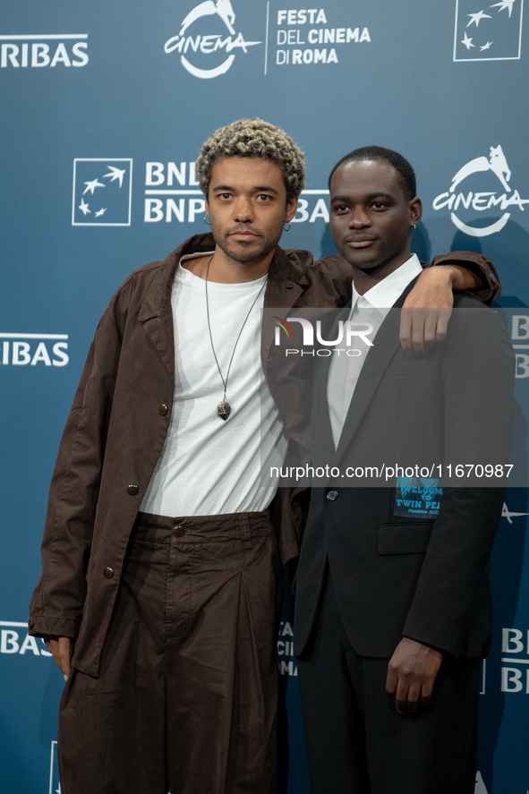 Brandon Wilson and Ethan Herisse attend the ''Nickel Boys'' photocall at Auditorium Parco Della Musica in Rome, Italy, on October 16, 2024. 