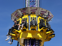 Rides take place during the 180th annual Markham Fall Fair in Markham, Ontario, Canada, on October 5, 2024. (