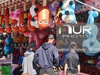 Carnival games take place during the 180th annual Markham Fall Fair in Markham, Ontario, Canada, on October 5, 2024. (