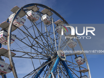 Rides take place during the 180th annual Markham Fall Fair in Markham, Ontario, Canada, on October 5, 2024. (