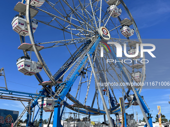 Rides take place during the 180th annual Markham Fall Fair in Markham, Ontario, Canada, on October 5, 2024. (