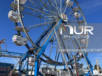 Rides take place during the 180th annual Markham Fall Fair in Markham, Ontario, Canada, on October 5, 2024. (