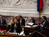 Yael Braun-Pivet is the President of the General Assembly of the French Parliament in Paris, France, on October 16, 2024. (