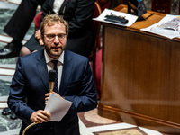 Antoine Armand, Minister of Economy, Finances and Industry, participates in the parliamentary question session to the government in Paris, F...