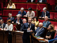 Antoine Armand, Minister of Economy, Finances and Industry, participates in the parliamentary question session to the government in Paris, F...