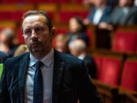 Sebastien Chenu, a far-right MP for the Rassemblement National, is in the General Assembly of the French Parliament in Paris, France, on Oct...