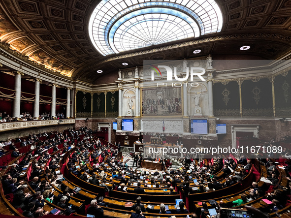 The French Parliament holds question time in Paris, France, on October 16, 2024. 