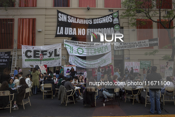 Public classes at the Faculty of Philosophy and Letters UBA in Buenos Aires, Argentina, on october 15, 2024. 