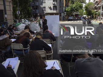 Public classes at the Faculty of Philosophy and Letters UBA in Buenos Aires, Argentina, on october 15, 2024. (