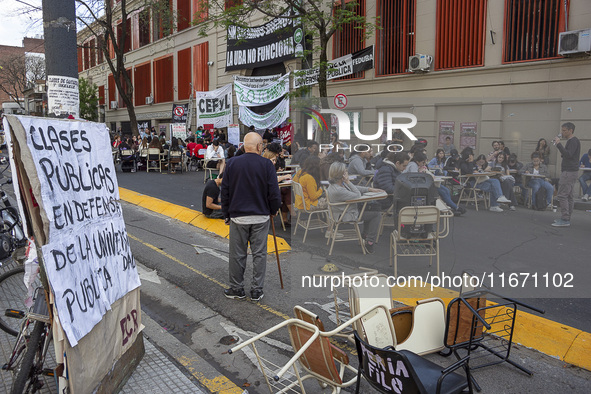 Public classes at the Faculty of Philosophy and Letters UBA in Buenos Aires, Argentina, on october 15, 2024. 