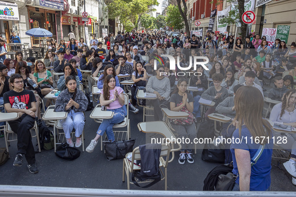 Public classes at the Faculty of Philosophy and Letters UBA in Buenos Aires, Argentina, on october 15, 2024. 