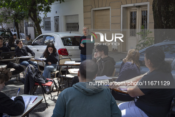 Public classes at the Faculty of Philosophy and Letters UBA in Buenos Aires, Argentina, on october 15, 2024. 