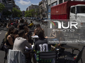 Occupation of the Faculty of Psychology at UBA in Buenos Aires, Argentina, on october 15, 2024. (