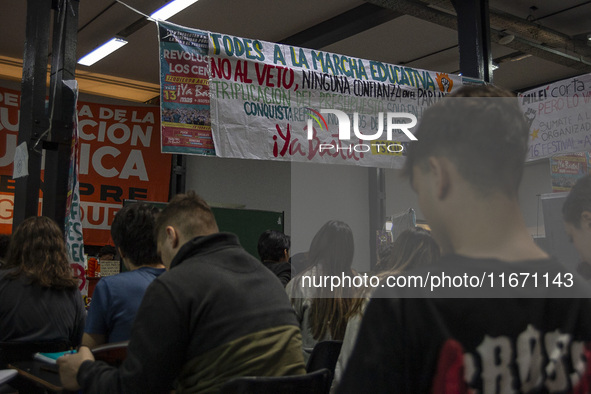 Occupation of the Faculty of Psychology at UBA in Buenos Aires, Argentina, on october 15, 2024. 