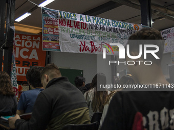 Occupation of the Faculty of Psychology at UBA in Buenos Aires, Argentina, on october 15, 2024. (