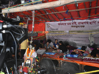 Junior doctors hold a hunger strike to protest against the rape and murder of a PGT woman doctor at Government-run R G Kar Medical College &...