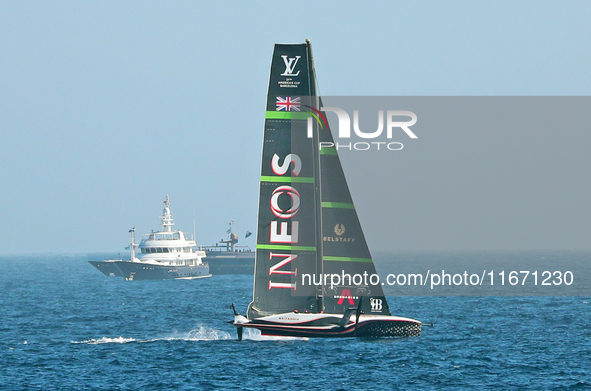 Ineos Britannia competes during race 5 of the Louis Vuitton 37th America's Cup in Barcelona, Spain, on October 16, 2024. 