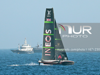 Ineos Britannia competes during race 5 of the Louis Vuitton 37th America's Cup in Barcelona, Spain, on October 16, 2024. (