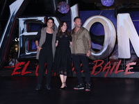 Tom Hardy, Kelly Marcel, and Cristo Fernandez attend the black carpet fan event for Venom: The Last Dance at Toreo Parque Central in Mexico...