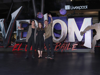 Tom Hardy, Kelly Marcel, and Cristo Fernandez attend the black carpet fan event for Venom: The Last Dance at Toreo Parque Central in Mexico...