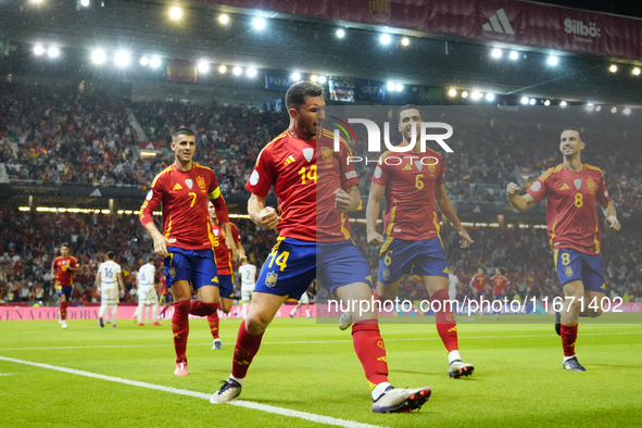 Aymeric Laporte centre-back of Spain and Al-Nassr FC celebrates after scoring his sides first goal during the UEFA Nations League 2024/25 Le...