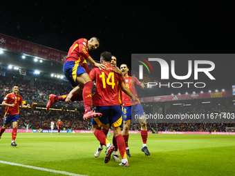 Aymeric Laporte centre-back of Spain and Al-Nassr FC celebrates after scoring his sides first goal during the UEFA Nations League 2024/25 Le...