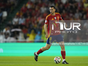 Fabian Ruiz of Spain and central midfield of Spain and Paris Saint-Germain controls the ball during the UEFA Nations League 2024/25 League A...