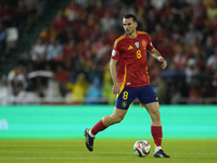 Fabian Ruiz of Spain and central midfield of Spain and Paris Saint-Germain controls the ball during the UEFA Nations League 2024/25 League A...