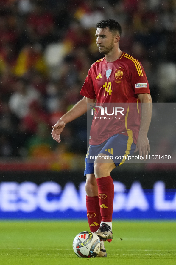 Aymeric Laporte centre-back of Spain and Al-Nassr FC controls the ball during the UEFA Nations League 2024/25 League A Group A4 match betwee...