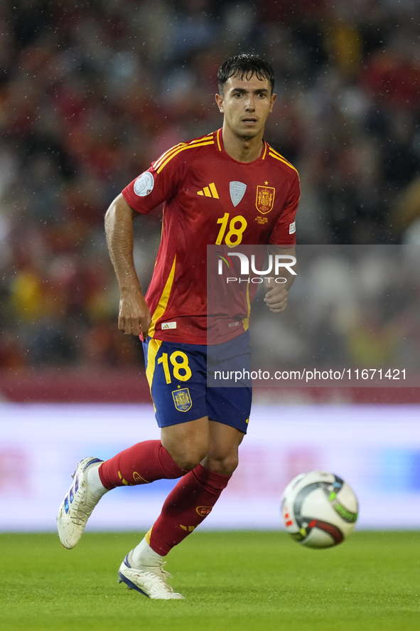 Martin Zubimendi defensive midfield of Spain and Real Sociedad during the UEFA Nations League 2024/25 League A Group A4 match between Spain...