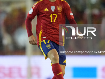 Marc Cucurella left-Back of Spain and Chelsea FC controls the ball during the UEFA Nations League 2024/25 League A Group A4 match between Sp...