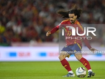 Marc Cucurella left-Back of Spain and Chelsea FC does passed during the UEFA Nations League 2024/25 League A Group A4 match between Spain an...