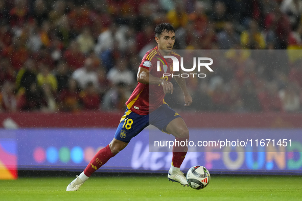 Martin Zubimendi defensive midfield of Spain and Real Sociedad during the UEFA Nations League 2024/25 League A Group A4 match between Spain...