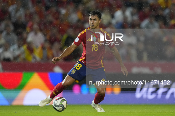 Martin Zubimendi defensive midfield of Spain and Real Sociedad during the UEFA Nations League 2024/25 League A Group A4 match between Spain...