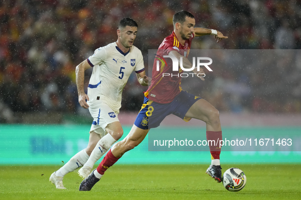 Fabian Ruiz of Spain and central midfield of Spain and Paris Saint-Germain during the UEFA Nations League 2024/25 League A Group A4 match be...