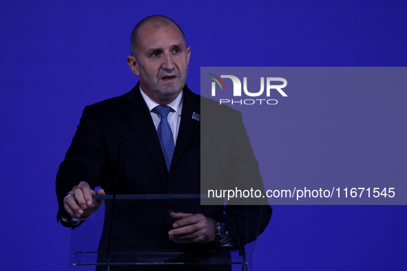 President of Bulgaria Rumen Radev attends the meeting of the presidents of the Arraiolos group at Wawel Castle in Krakow, Poland, on October...