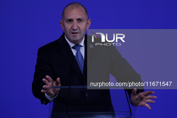 President of Bulgaria Rumen Radev attends the meeting of the presidents of the Arraiolos group at Wawel Castle in Krakow, Poland, on October...